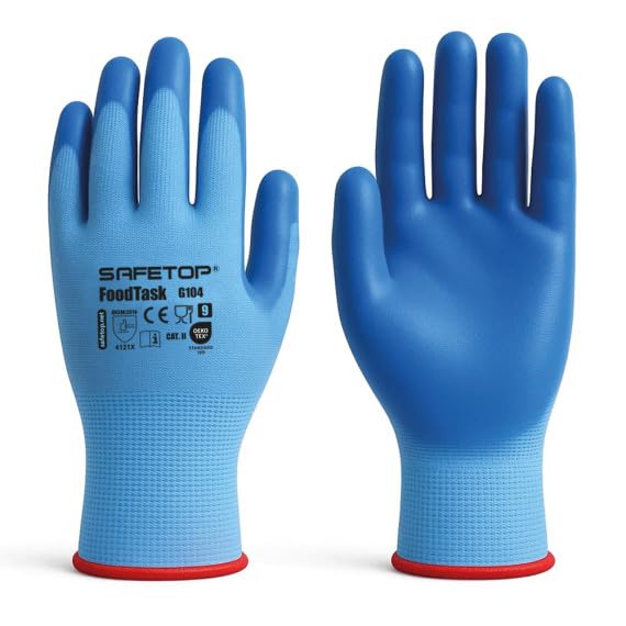 Sekureco Guante alimentario azul nitrilo sólido Foodtask