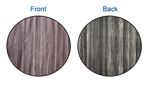Image of Stylista Bed Server Round Food mats /Outdoor Picnic mat Reversible Round in Inches 36in with 2 Side Print, Wooden Pattern Black and Wooden Pattern Grey