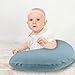 Hooyax Muslin Nursing Pillow Covers 2 Pack, Soft and Breathable Nursing Covers for Breastfeeding Pillows, Adorable Infant Feeding Pillow Slipcover for Baby Boy and Girls (Blue Grey)
