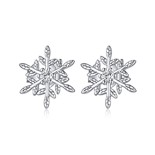 Boucles d'oreilles flocon de neige argent 925 bijoux fins style coréen pour femmes