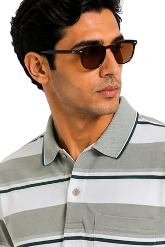 Image of SANE ORIGINALS Half Sleeve Polo T-Shirt for Men with Pocket || Stripe Collar and Pocket T-Shirt for Men Half Sleeves