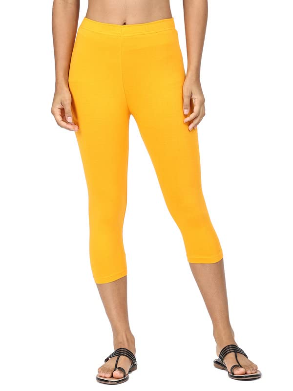 Image of Robinbosky Premium Stretchable Cotton Capri Legging for Women | Suitable for Formal wear & Casual wear | High-End Elastic Makes. The Leggings Squat Proof and Durable for Travel, Yoga, & Workout.