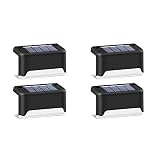 ALIMENTADO POR SOLAR: estas luces LED de cubierta resistentes a la intemperie no requieren cables, funcionan con energía solar por completo. 6-8 h bajo la luz solar directa; Tiempo de iluminación: 8-10H.