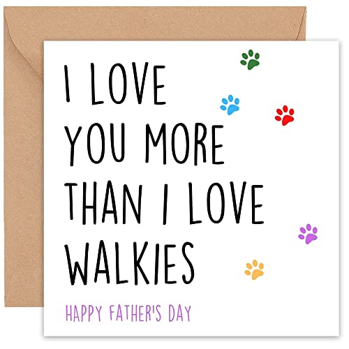 Felbridge Studio - Fathers Day Card from the Dog - Funny Fathers Day Cards from the Doggy Pup Puppy Fur Baby Pet - Fathers Day Gift - For Dad Daddy Father s Stepdad Stepfather Husband - 14cm