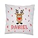 Cojin Navidad reno. 40x40 cm, incluye relleno. Idea original decoración personalizado. Regalo amigo invisible navideño
