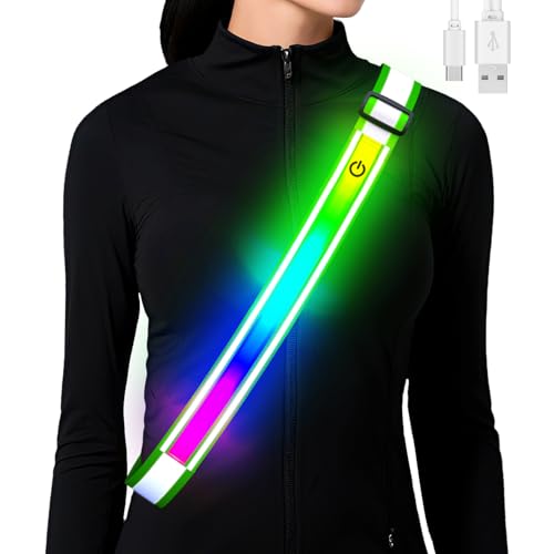 Lauflicht Joggen mit Reflektoren Gürtel, LED Leuchtband USB Aufladbar Verstellbar Nacht Sicherheitslicht Laufgürtel für Jogger Laufen Fahrrad Hundewandern Outdoor Sports für Männer (Green) Lauflicht Joggen mit Reflektoren Gürtel, LED Leuchtband USB Aufladbar Verstellbar Nacht Sicherheitslicht Laufgürtel für Jogger Laufen Fahrrad Hundewandern Outdoor Sports für Männer (Green)