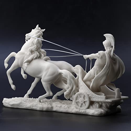 Estatua Centurión Romano en Carro Tirado por Dos Caballos 10.25 in miniatura 5