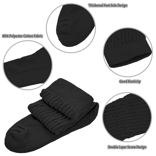 Image of Gvhntk Slouch Socks Women 80s 90s Scrunch Socks Extra Long Slouchy Sock Knee High Sock
