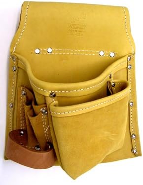 R & J Leathercraft 42321 5 Pocket Leather Pro Tool Pouch - Left Hand (423L)
