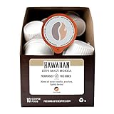 100% Maui Mokka Natural Single-Serve Capsules for Keurig K-Cup Brewers, Fresh Roasted Coffee LLC. (18 ct. cups)