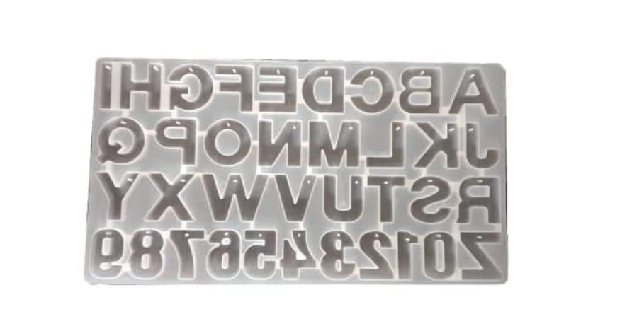 eS³kube Silicone Reverse Resin 3D Mould for Big Alphabets & Numbers (Approx 7.45 x 13.55 inch), Resin for DIY Creative Art, Reusable Epoxy Mould for Keychain Pendant Ear-Ring Chocolate Cake, etc (Mould with Hole for Key-Ring) - 1 pc-image-30