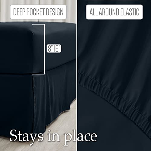 Lalaloom Queen Bed Sheet Set, Soft Microfiber Hotel Luxury Bedding, Extra Deep Pocket, 4 Piece Sheets And Pillowcase Sets, Breathable Wrinkle, Fade Resistant, Machine Washable Linen, Charcoal Gray #TOP2
