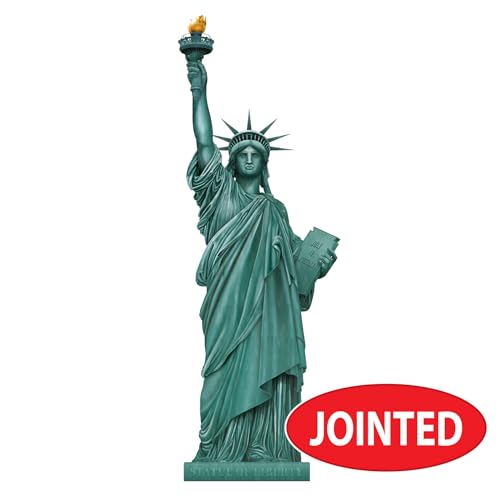 Beistle 5' Jointed Statue of Liberty, Paper Patriotic Cutout for USA Theme July 4th Celebrations, Political Events, New York City Party Decorations, Made in USA Since 1900