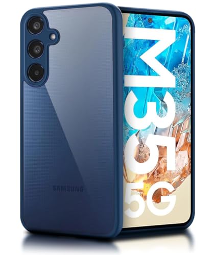 Image of WOW IMAGINE Shockproof Hybrid Back Cover for Samsung Galaxy M35 5G | Hard Slim fit Back Case | PC & TPU | Clear Transparent Case - Blue