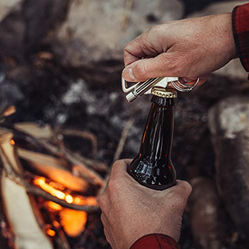 Survive Permanent Match Bottle Opener Metal Keychain, Reusable Survival Fire Starter Lighter, Emergency Waterproof Striker Stick Kit (Silver) #TOP5