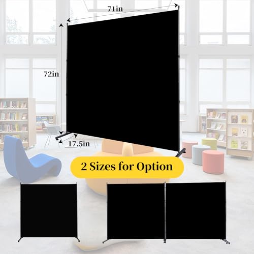 Room Divider 6FT 2 Panel Privacy Screen, 142\'\' Wide Fabric Indoor Room Divider Wall Divider for Room Separation, Portable Room Partitions and Dividers Freestanding Temporary Wall Room Separators