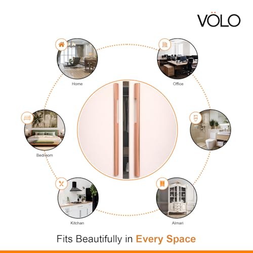 Image of VOLO Wardrobe and Cabinet Pull Handle - Versatile Handles for Wardrobes, Drawers, Sliding Closets, and Doors in Kitchens, Offices, and Bedrooms (SAC-35) (Rose Gold, 600MM (24 Inch)) Pack of 1 Piece