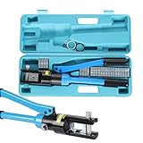 ❤️【Diseño humanizado】: con esta crimpadora profesional puedes engastar fácilmente cables y conectores de empalme. Es mucho más fácil que utilizar una herramienta de prensado manual. Proporciona un proceso de crimpado más fiable y cómodo.