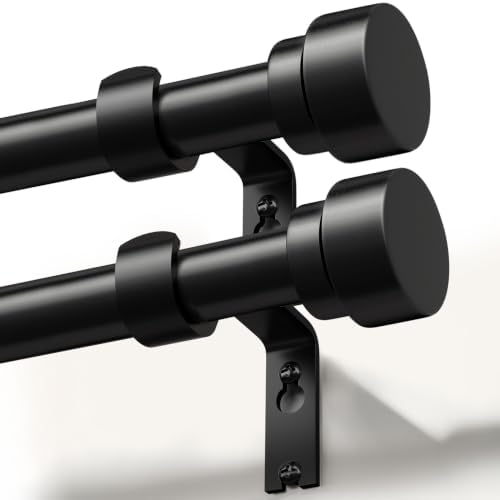 Gormena Gardinenstange Schwarz 80-292cm Metall Ausziehbare Ø25mm 2er Set | Lang Vorhangstange 15kg Schwerlast Curtain Rod Für Wohnzimmer Schlafzimmer Küche Und Verschiedene Fenster