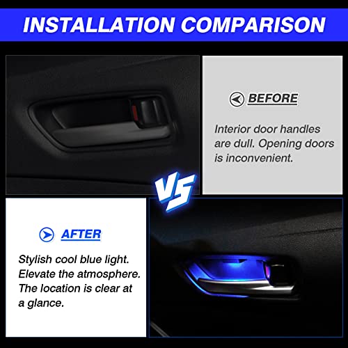 Powerty Compatible With Led Light Toyota Corolla 2020-2023 / Corolla Cross 2022 2023 Inner Door Handle Bowl Mood Lighting Decorative Interior Lamp 4Pcs Blue (Not Fit 2022 Corolla Xse Apex)… #TOP3