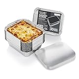 Vaily Aluschalen mit Deckel - Alu Grillschale, Auflaufform, Tropfschale für Grill und Backofen zum Backen und Braten (600 ml 30er Pack)