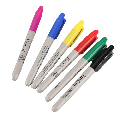 Acouto 6-teiliges Set Piercing-Hautmarkierungsstift Permanent-Make-up-Körperkunst-Schönheitswerkzeug Hautstifte 6-teiliges Set Hautstift Sk The Can Tattoo-Tinte