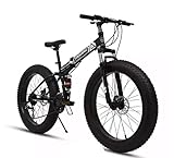 Fat Tyre Foldable Cycles for Adults & Unisex26 * 4T Dual Suspension Shimano Gear Cycle (Black) Inches,Folding Bike, 18 Inches