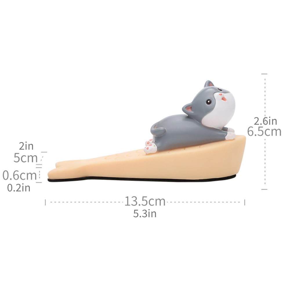 HAOHIZE Door Stoppers,Animal Door Stopper Cute Animal Door Stop Collision Prevention Windproof Prevent Slipping Funny Decorative Wedge Door Stopper (Kitten) - Image 2