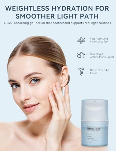 KARUNO Red Light Therapy Serum for Face – Activation & Hydration Booster for LED Mask, Microcurrent & Facial Devices – Hyaluronic Acid, Green Tea, Niacinamide, Centella & Aloe – 1.01 fl.oz * 2