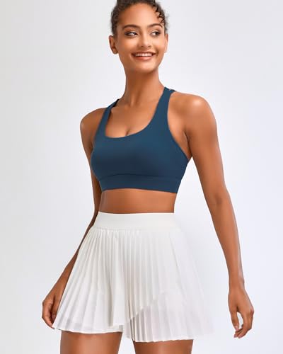 Image of RUNNING GIRL High Impact Sports Bras for Women - Scoop Neck Strappy Sports Bra High Support Moulded Cup Workout Bra