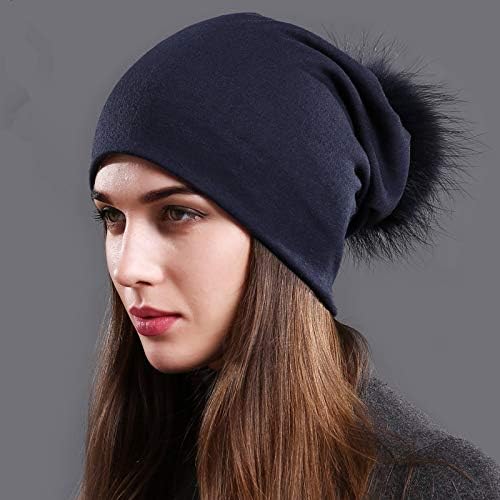 xsby レディース ニットビーニー スキーハット ファーポンポン付き US サイズ: One Size カラー: ブラック