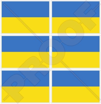 Ukraine Ukrainien Drapeau Ukrayina, 40mm Vinyle Autocollants, x6 Stickers Cover