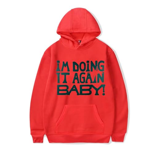 RYSXJLX Girl In Red I'M DOING IT AGAIN BAB! Hoodie Unisex Rapper Tour Merch Retro Classic Long Sleeve Sweatshirt (M,red)