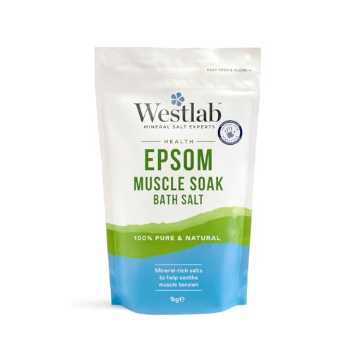 Westlab Reviving Epsom Salt | 1kg Resealable Pouch | Pure and Unscented, Pack of 1