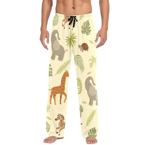 Elephant Zebra Mens Pajama Pants Mens Pj Pants Comfy Cotton Pj Long Pant for Men with Pockets Size S-XXL2