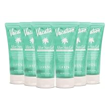 VACATION Mini After Sun Gel, Travel Size Soothing Aloe Vera Gel for Sunburn Relief, Hydrating & Cooling, Non-Sticky Aftersun Care, 1oz Value Pack of 6