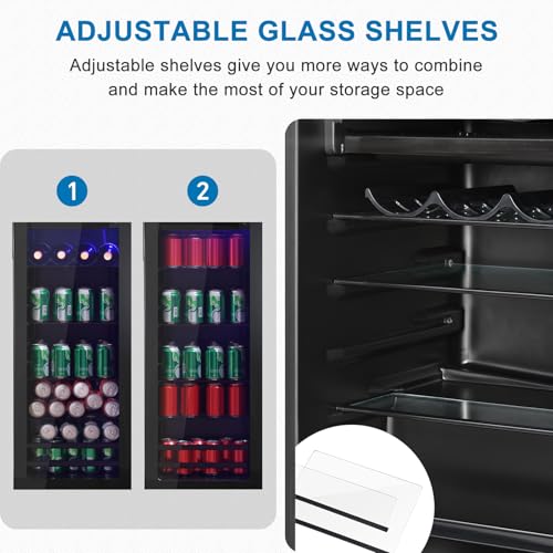 Axutl Beverage Fridge Glass Door With Freezer 4.5 Cu.Ft Small Beverage Refrigerator thumb #6