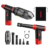 Shop-Vac 2-in-1 Electric Air Duster & Vacuum, 110000 RPM Cordless Air Blower with Brushless Motor, Variable Speed and Rechargeable, 6 Nozzles for Computer, Keyboard, House, Outdoor and Car