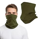 Gkhlg 1 Stück Warm Halten Fleece Halswärmer Multifunktion Schlauchschal Herren Damen Winddicht Weich Perfekt für Motorrad Skifahren Outdooraktivitäten Winter Halstuch Loop Schal Geschenk (Grün)