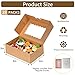 Moretoes 28pcs Cookie Boxes with Window, 9x6x3 Inch Brown Bakery Boxes Pastry Containers for Chocolate Covered Strawberries, Candy, Muffins, Donuts