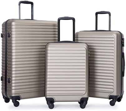 Travelhouse Suitcase Hardshell 3 Piece Luggage Set,Lightweight Hardside Travel Suitcase set with Spinner Wheel,TSA Lock