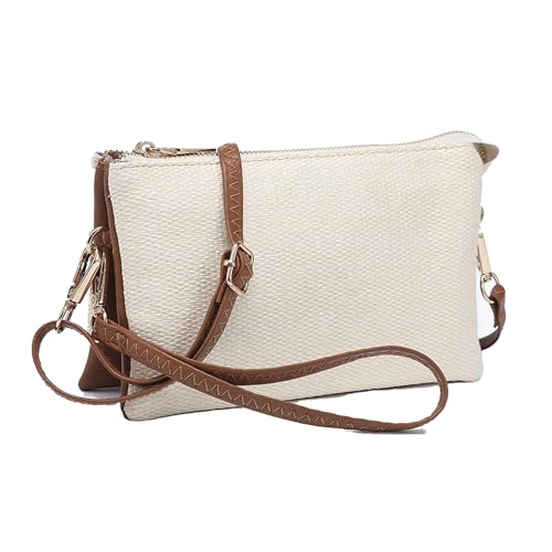 Image of JEN & CO. Riley Small Crossbody Bags Vegan Leather Wristlet Wallets Clutch Purses Shoulder Handbag for Women