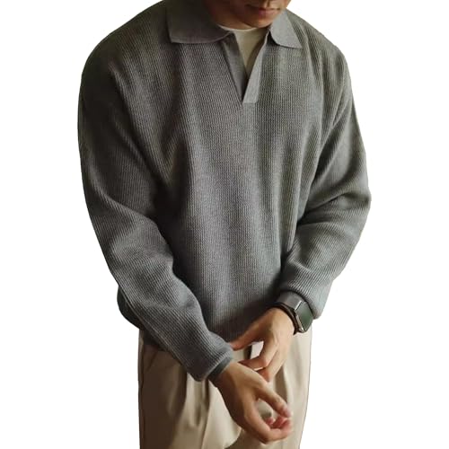 Men's Cable Textured Pullover Sweaters Cable Knit V Neck Sweater for Men Male Long Sleeve Pullover Sweater