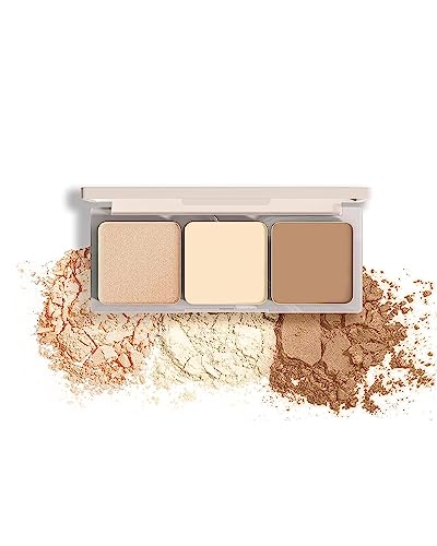 Amiir Trio Contour Powder Makeup Palette Bronzer Blush Highlighter Face Sculpt Contouring Kit Collection, Highlighter #TOP5