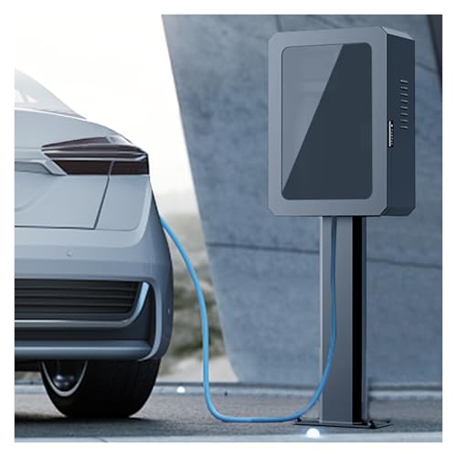 Estación de carga de vehículos eléctricos con bloqueo, soporte de cable seguro para uso en interiores y exteriores, ideal para apartamentos y estacionamientos