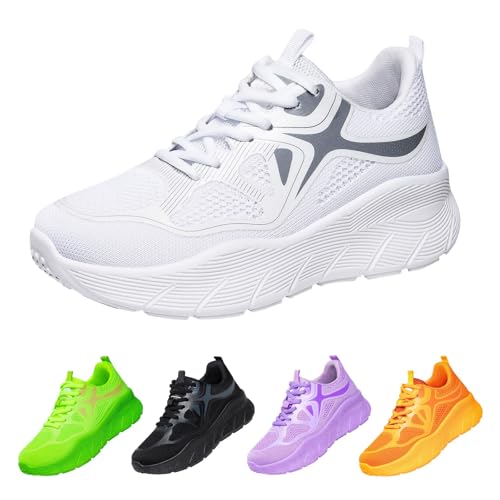 Chaussures de sport respirantes pour femme avec semelle épaisse amortissante d'hiver
