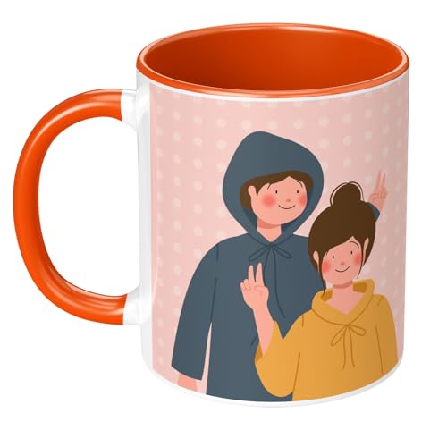 Image of Raksha Bandhan Gifts Printed Mug with Keychain Best Rakhi Combo Gift for Brother & Sister Rakshabandhan Return Gifts for Sister White 350ml Coffee Mug(Pack of 5)(Combo Set)(RMCKRCG410)