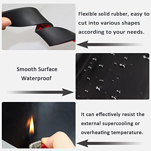 Image of Adhesive Rubber Strips with Adhesive Backing Self Stick Neoprene Solid Rubber Sheets Rolls Strips for Gaskets Pads Seals Crafts Protection (4 inch Wide x 1 /8 inch Thick x 10' Long)