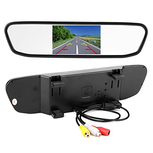 Specchietto Retrovisore Per Auto 4.3 Pollici, HD Impermeabile, Con 8 LED E Telecamera Di Retromarcia, Per Sicurezza E Visibilità Migliorata