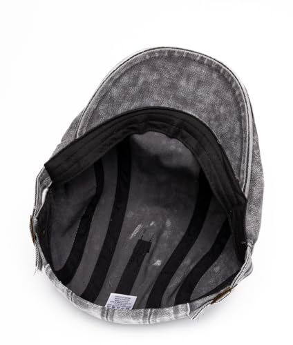 Image of Cotton Newsboy Cap,Breathable Ivy Gatsby Cabbie Beret Hat for Men's Women Driving Hunting Golf (Washed Jean Khaki)